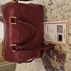 Louis Vuitton RARE!!! Speedy 25 Purple Calfskin Shoulder Bag 18735255 With COA